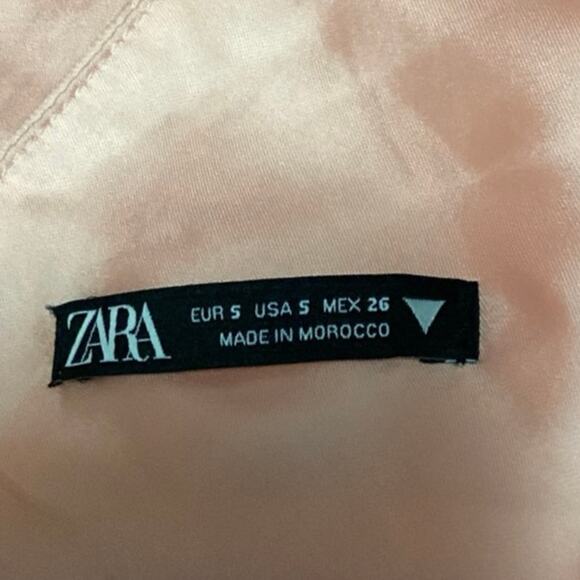 Zara Orange Silk Satin Cowl Neck Crossback Sexy Camisole Crop Tank Top Size S - Picture 3 of 3